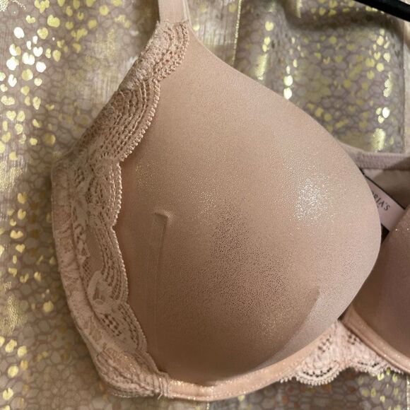 Victorias Secret Dream Angels Light Pink Gold Metallic Push Up Bra 34D - Picture 2 of 10